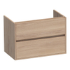 BRAUER Adore Meuble sous-lavabo - 80x46x55cm - 2 tiroirs softclose sans poignée - 1 découpe pour siphon - chêne massif - lamelles de chêne naturel SW223359