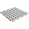 The Mosaic Factory Paris mozaïektegel - 30x30cm - wand en vloertegel - Rechthoek - Porselein White and Black Mat SW75885