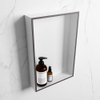 Mondiaz Easy nis 29.5x44.5x8cm voor Inbouw/opbouw 1 open vak Solid surface Talc/DarkGrey SW643642