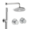Crosswater Module Regendoucheset inbouw - 2 hendels - 20cm douchekop - handdouche - wandarm - chroom SW1472373