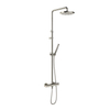 Hotbath Ace Regendoucheset - thermostatisch - hoofddouche 21cm - staafmodel handdouche - gladde doucheslang - geborsteld nikkel (RVS) SW1119167