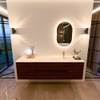 Mondiaz CIRO-DLUX Ensemble de meubles de salle de bains - 180x45x50cm - Plan vasque Solid surface Ostra - 1 lavabo à droite - 1 trou de robinet - 4 tiroirs - Ruby SW1531876
