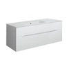 Crosswater Glide II Badmeubelset - 100x45x52cm - 2 lades - greeploos - wastafel ice white - glans wit (grijs) SW876999