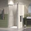 BRAUER Luminis Porte de niche - 90x200 - pivotante vers l’intérieur - verre transparent - réversible - avec traitement anticalcaire - inox brossé PVD SW1580985