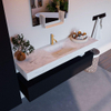 Mondiaz ALAN-DLUX Ensemble de meuble - 150cm - meuble Urban mat - 1 tiroir - Lavabo Cloud Opalo suspendu - vasque Centre - 1 trou de robinet SW806391