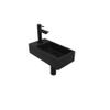 Ink Versus fonteinset – 36x18x9 cm – quartz zwart – kraangat links – mat zwarte kraan SW352439