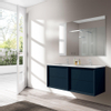 Adema Prime Core Ensemble de meuble - 120x50x45cm - 2 vasques rectangulaires Blanc - 2 trous de robinet - 4 tiroirs - avec miroir rectangulaire - Navy Blue SW925901