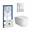Duravit Me by starck Starck Me Toiletset - inbouwreservoir - diepspoel - wandcloset - softclose - bedieningsplaat verticaal/horizontaal - RVS SW158524