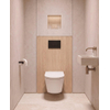 QeramiQ Dely Pack WC - 36,3x51,7cm - à fond creux - sans bride - réservoir encastré Geberit UP320 - abattant WC softclose 35 mm - plaque de commande métal noir mat - boutons rectangulaires - blanc brillant SW1222084