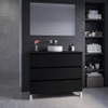Saniclass Chaci PLUS Meuble de salle de bain - 100x86x46cm - vasque - plan de toilette - 3 tiroirs - noir mat SW1027195