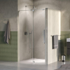 BRAUER Stellar Porte de niche - 2 pièces - 120x200cm - porte battante - revêtement verre - réversible - verre clair - Inox brossé PVD SW1418069