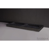 Forzalaqua Bellezza wastafel - 160.5x51.9x9cm - zonder kraangat - gezoet hardsteen (zwart) SW369832