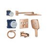 Grohe Grohtherm regendoucheset inbouw - hoofddouche vierkant - handdouche vierkant - warm sunset (koper) SW1235155