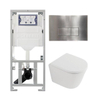 QeramiQ Dely Ensemble WC - 36.3x51.7cm - sortie profonde - sans bride - réservoir encastré Geberit UP320 - abattant WC softclose 35 mm - plaque de déclenchement acier - boutons rectangulaires - blanc mat SW1235392