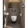 QeramiQ Dely Swirl Compact Ensemble WC - réservoir encastré QeramiQ flush - abattant 25 mm - plaque de commande métallique gunmetal - boutons rectangulaires - blanc mat SW1590813