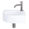 Differnz Cleo Fonteinset 30x30x10cm 1 kraangat gebogen mat chroom kraan met sifon en afvoerplug fontein Kwartrond Keramiek Wit SW373133 Differnz Cleo Fonteinset 30x30x10cm 1 kraangat gebogen mat chroom kraan met sifon en afvoerplug fontein Kwartrond Keramiek Wit SW373133