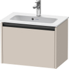 Duravit Ketho.2 Wastafelonderbouwkast - met 1 lade - 61x39x44cm - met greep antraciet - taupe mat SW772967