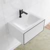 Mondiaz Lagom Meuble avec 1 tiroir 60x30x45cm vasque Cloud central 1 trou de robinet Solid Surface Urban SW409186