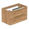 Thebalux onderkast type2 80cm 2x lade opbouwgreep Noëlla 1x uitsparing incl witte sifonset SW769211