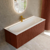 Mondiaz KURVE Ensemble meuble de salle de bains - 120x46x40cm - 1 tiroir - lavabo solid surface - central - 1 trou de robinet - Ruby SW1415301
