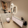 MONDIAZ TURE-DLUX Meuble toilette - 120cm - Rosee - EDEN - vasque Ostra - position gauche - 1 trou de robinet SW1105034