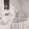 BRAUER Brushed Edition mitigeur de bain encastré thermostatique - boutons-poussoirs SET 03 - combinaison de remplissage de baignoire - douchette à main barre - flexible de douche - coude de raccordement mural - inox brossé PVD SW925472