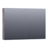 BRAUER Impress armoire de toilette - 100x70x15cm - sans éclairage - 2 portes miroir double face - Bois flotté SW499557