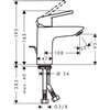 Hansgrohe Logis 1-gats wastafelkraan 100 met waste m. vaste uitloop voorsprong 10.8cm chroom SW454516 Hansgrohe Logis 1-gats wastafelkraan 100 met waste m. vaste uitloop voorsprong 10.8cm chroom SW454516