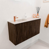 Mondiaz JOYA-DLUX 81.6cm toiletmeubel - ronding rechts kleur Walnut - Wastafel FAYE positie Links 1 kraangat kleur Meli. SW1424430