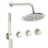 Crosswater MPRO Module ensemble de douche pluie encastré – douche de tête Ø 30 cm – bras mural courbé 30 cm – 3 leviers – inox brossé SW1472446