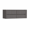 H&R Badmeubelen Juice Wastafelonderkast - 140x45x50cm - rechterhoek afgerond - 4 lades - geïntegreerde greep - Wenge SW1490530