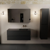 Mondiaz AIVY Ensemble de meuble - 120x45x50cm - 0 trous de robinet - 1 vasque Urban Solid surface - Droite - 2 tiroirs - avec armoire de toilette - MDF Urban SW892247