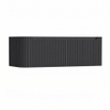H&R Badmeubelen Juice Wastafelonderkast - 120x45x40cm - linkerhoek afgerond - 3D-front - 2 lades - geïntegreerde greep - antraciet mat SW1260033