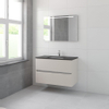 Bruynzeel Miko badmeubelset 66.5x101x51cm 1 kraangat 1 wasbak 2 lades met spiegel met softclose kasjmier grijs SW384548 Bruynzeel Miko badmeubelset 66.5x101x51cm 1 kraangat 1 wasbak 2 lades met spiegel met softclose kasjmier grijs SW384548