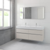 Bruynzeel Passo badmeubelset 69.8x150x46cm 2 kraangaten 2 wasbakken 4 lades met spiegel met softclose ceramic kasjmier grijs SW384716 Bruynzeel Passo badmeubelset 69.8x150x46cm 2 kraangaten 2 wasbakken 4 lades met spiegel met softclose ceramic kasjmier grijs SW384716