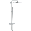 GROHE Rainshower Cosmopolitan Ensemble de douche pluie apparent - pomme de douche Ø40cm - douchette sena - thermostatique - chrome 0467936