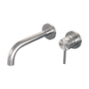 BRAUER Brushed Edition Wastafelmengkraan inbouw - gebogen uitloop links - hendel lang smal - inclusief inbouwdeel - model A 1 - PVD - geborsteld RVS SW374376