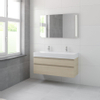 Bruynzeel Roma badmeubelset 120x60.5x46cm met softclose inclusief spiegel natuur eiken SW384843 Bruynzeel Roma badmeubelset 120x60.5x46cm met softclose inclusief spiegel natuur eiken SW384843