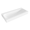 Mondiaz BIG MEDIUM Lavabo suspendu - 100cm - vasque au milieu - rebord 12cm - Solid surface Talc SW428621