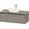 Duravit ketho 2 meuble sous lavabo avec plaque de console avec 1 tiroir 120x55x45.9cm avec poignée anthracite basalte mate SW772654