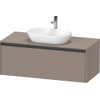 Duravit Ketho.2 Wastafelonderbouwkast - inclusief consoleplaat - met 1 lade - 120x55x45.9cm - met handgreep antraciet - basalt mat SW772654