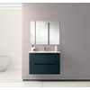 Saniclass Prime Balance Meuble de salle de bain - 80x55x45cm - 1 vasque ovale en céramique blanc - 1 trou de robinet - 2 tiroirs - miroir rectangulaire - mat marine bleu SW916179