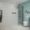 Fortifura Galeria Douche à l'italienne - 70x200cm - verre nervuré - Noir mat SW876963