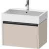 Duravit Ketho.2 Wastafelonderbouwkast - met 1 lade - 68.4x46x44cm - met greep antraciet - taupe mat SW772264