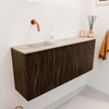 Mondiaz JOYA-DLUX 101.6cm toiletmeubel - ronding rechts kleur Walnut - Wastafel FAYE positie Links Zonder kraangat kleur Frappe. SW1422334