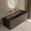 Mondiaz KURVE-DLUX Ensemble de meubles de salle de bains - 120x46x40cm - 1 tiroir - lavabo solid surface - central - sans trou de robinet - Shadow SW1414697