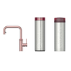 Quooker BE Flex Square kokendwaterkraan - draaibare & uittrekbare uitloop - PRO3 incl. Cube reservoir - Warm / kokend / bruisend / gefilterd water - rosé koper SW1419816