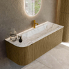 Mondiaz KURVE-DLUX Ensemble de meuble de salle de bains - 125x46x40cm - 1 tiroir - 1 porte - lavabo solid surface - droit - 1 trou de robinet - Dusk SW1415482