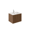 Crosswater Limit Badkamermeubelset - 60x45x45cm - 1 lade - glazen wastafel - royal walnoot (hout) SW1126143