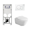 Villeroy & Boch Subway 2.0 Pack WC - réservoir encastré - WC à fond creux - flush direct - slimseat - plaque de déclenchement boutons ronds - blanc SW791652